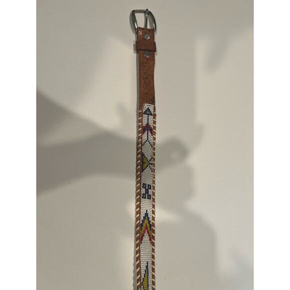 Native Beaded Leather Belt - Picture 3 of 8